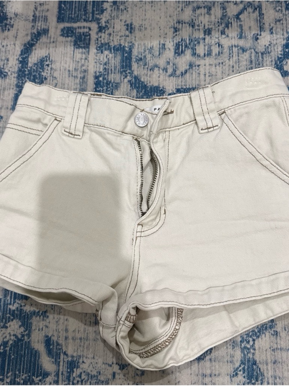 PacSun Women's Cream High-Rise Denim Shorts